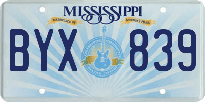MS license plate BYX839