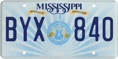 MS license plate BYX840