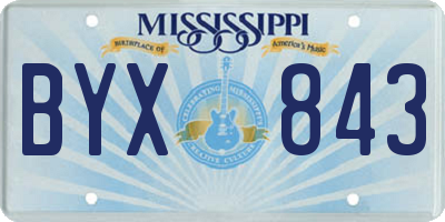 MS license plate BYX843