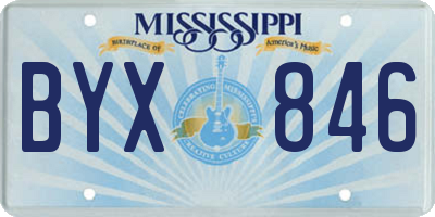 MS license plate BYX846