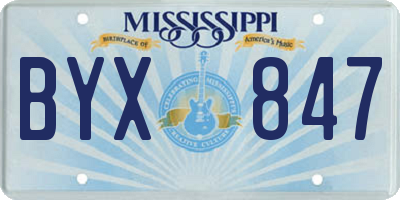 MS license plate BYX847