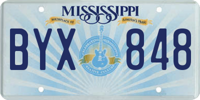 MS license plate BYX848