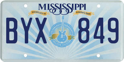 MS license plate BYX849