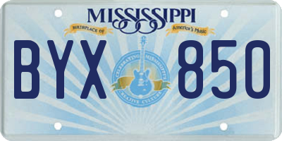 MS license plate BYX850