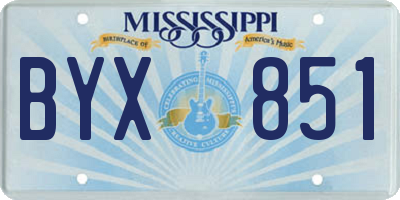 MS license plate BYX851