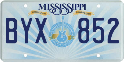 MS license plate BYX852