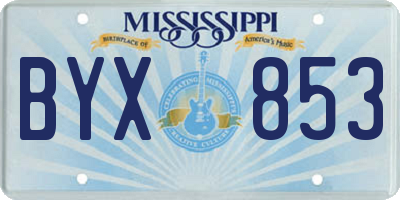 MS license plate BYX853