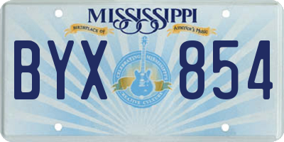 MS license plate BYX854