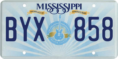 MS license plate BYX858