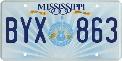 MS license plate BYX863
