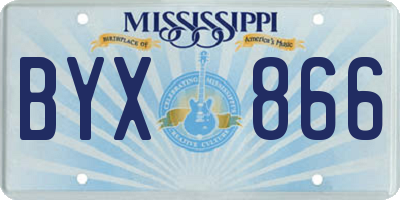 MS license plate BYX866