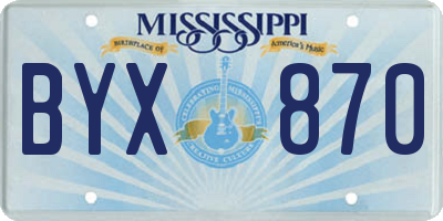 MS license plate BYX870