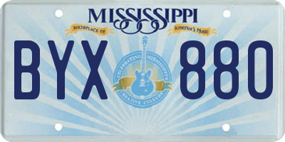 MS license plate BYX880