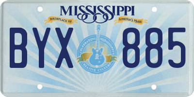 MS license plate BYX885