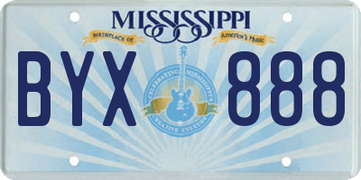 MS license plate BYX888