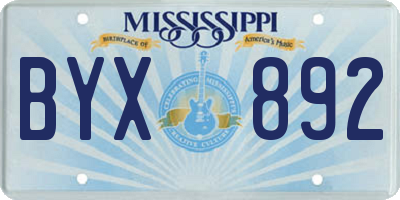 MS license plate BYX892