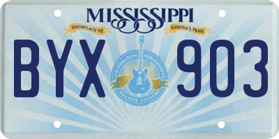 MS license plate BYX903
