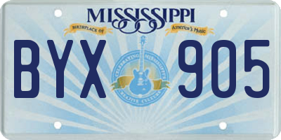 MS license plate BYX905