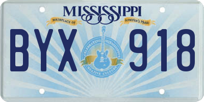 MS license plate BYX918