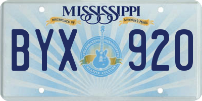 MS license plate BYX920