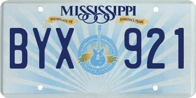 MS license plate BYX921