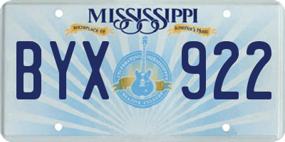 MS license plate BYX922