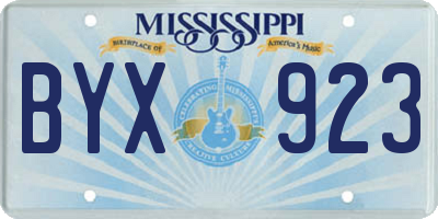 MS license plate BYX923