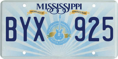 MS license plate BYX925