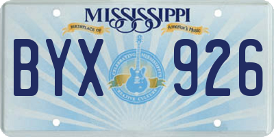 MS license plate BYX926