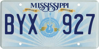 MS license plate BYX927