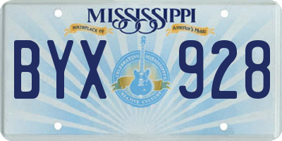 MS license plate BYX928