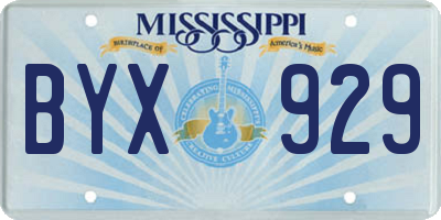 MS license plate BYX929