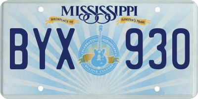 MS license plate BYX930