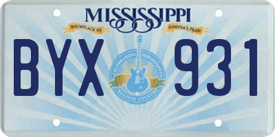MS license plate BYX931