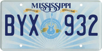 MS license plate BYX932