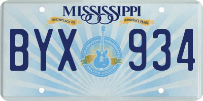 MS license plate BYX934