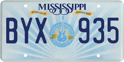 MS license plate BYX935