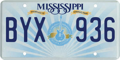 MS license plate BYX936