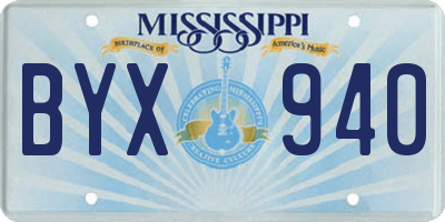 MS license plate BYX940