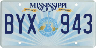 MS license plate BYX943