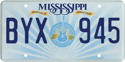 MS license plate BYX945