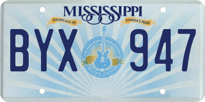 MS license plate BYX947