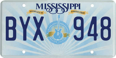 MS license plate BYX948
