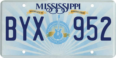 MS license plate BYX952
