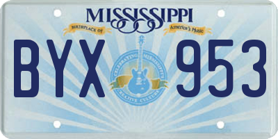 MS license plate BYX953