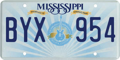 MS license plate BYX954