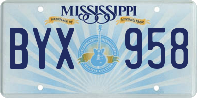 MS license plate BYX958