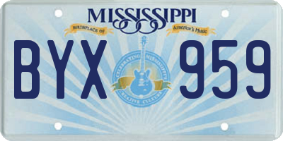 MS license plate BYX959