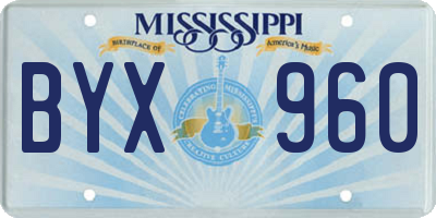 MS license plate BYX960