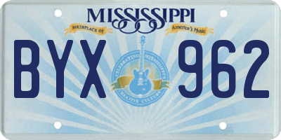 MS license plate BYX962